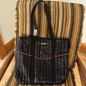Vintage JETBAG Black Nylon Puffer Shoulder Bag Tote 1980’s VGUC